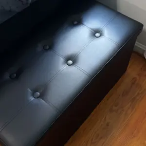 Segawe 30" Storage Ottoman Bench Folding Bench Chest Foot Rest Stool Home Decor Black