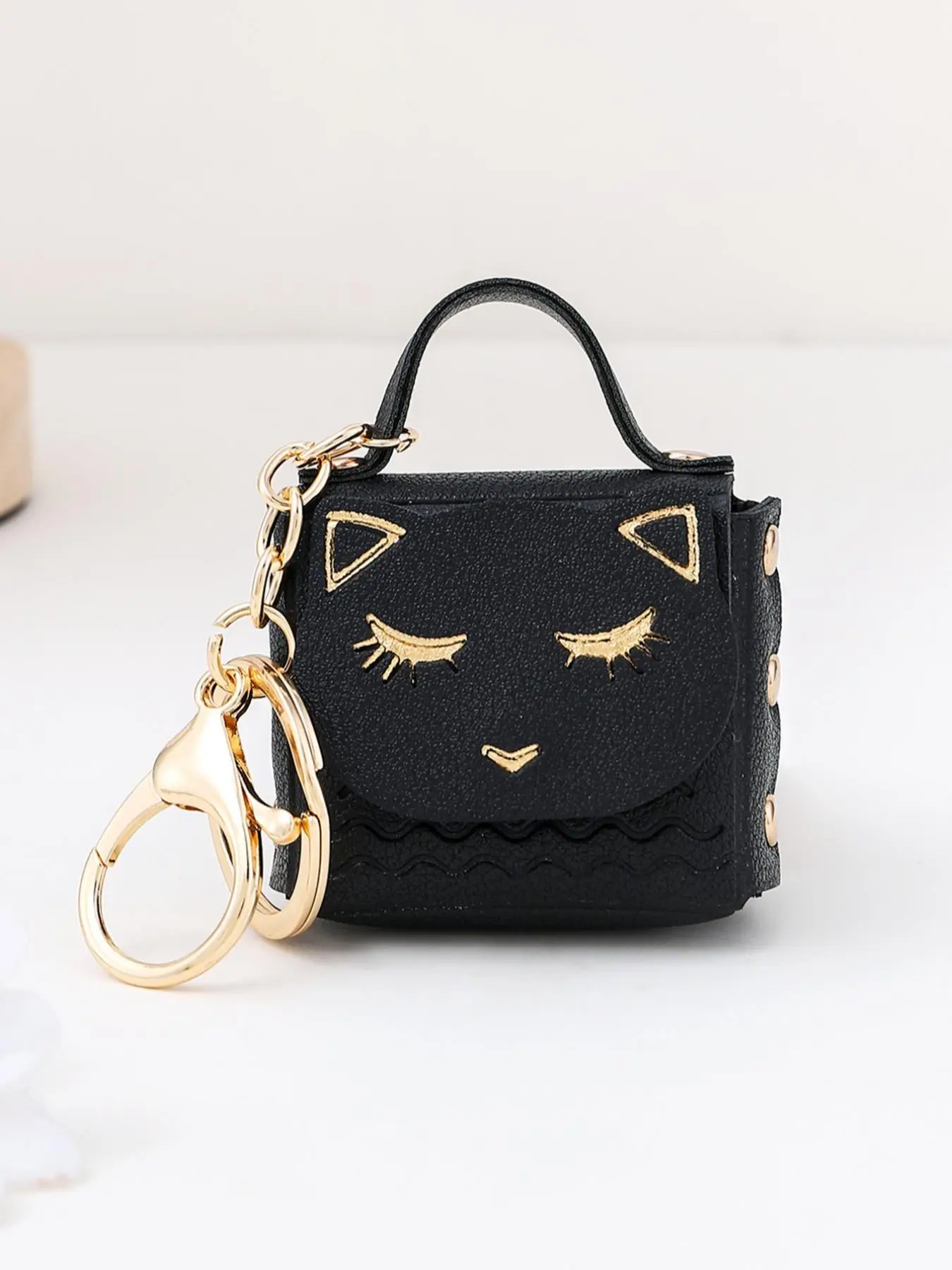 2024 Trendy Cat Coin Purse Design Key Chain for Girl, Fashionable Alloy Keyring for Car Keys for Women & Men, Retro Cute Accessories, Bag Charm Decora