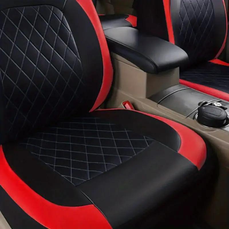 Universal Leather Car Seat Covers for 5 Seats PU Leather Waterproof Protectors Protects Spills & Scratches Fits Most Cars Vans SUVs Trucks Airbag Compatible Car Interior Accessories