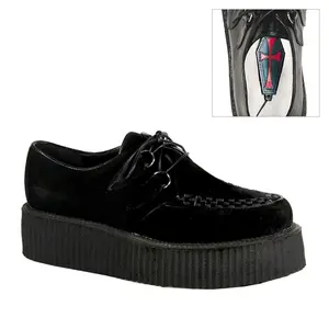 Demonia Men's V-CREEPER-502S Black Vegan Suede Creepers Demonia Men's V-CREEPER-502S Black Vegan Suede Creepers