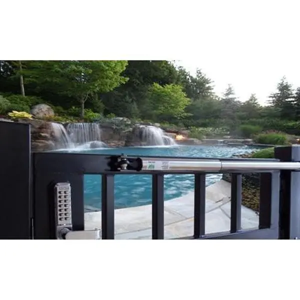 212 MAIN Lockey TB-400 Black Hydraulic Gate Closer - Side Mount Steel Latching Device, Automatic Hydraulic-Nitrogen Gas Controlled, Economic and Reliable, In-Line or Offset Hinge Arrangements, 75-175 lbs Max. Weight Fit for Commercial or Residential Gates