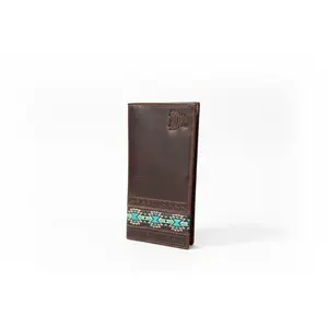 Red Dirt Hat Company Turquoise Aztec Embossed Leather Rodeo Wallet, Stylish Men's Luggage & Bags Accessory, Premium Men's Wallet, Wallets