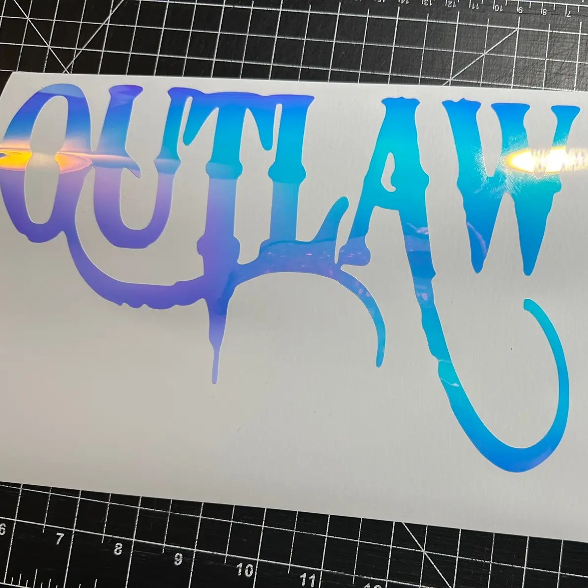 Outlaw car decal in weatherproof vinyl Outlaw car decal in weatherproof vinyl