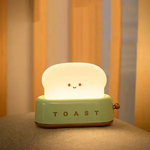 Creative Bread Design Artistic Flair Night Light, USB Rechargeable LED Night Lamp, Bedside Desk Light For Bedroom, Dimmable Adjustable Ambiance Table Light For Living Room & Home Decor, Convenient USB Charging