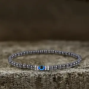 GTHIC Evil Eye Natural Stone Beaded Bracelet for Men Women Minimalist Fashion Accessories Daily Wear