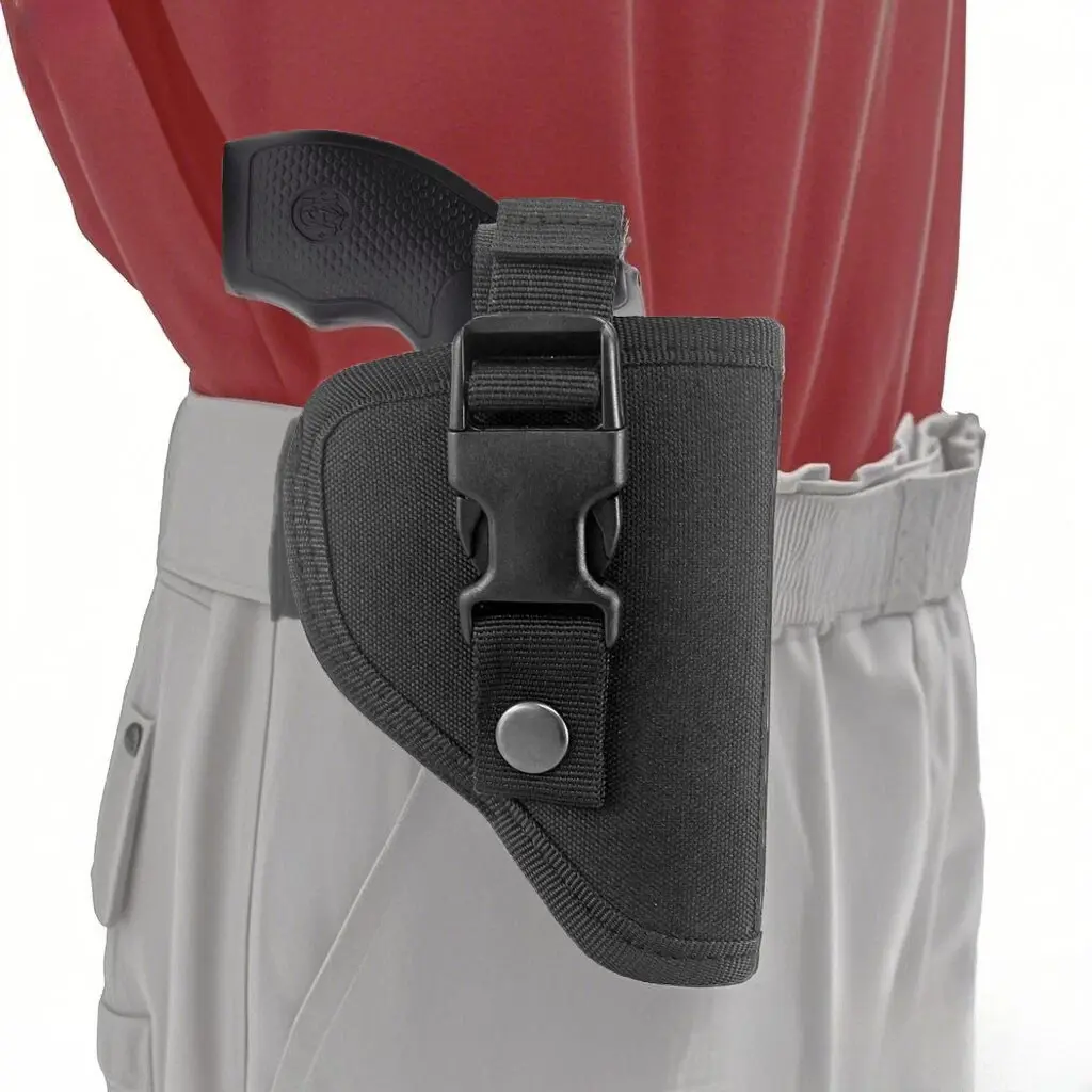 Outdoor 1x Revolver Belt Holster with 1x Metal Clip, Tactical OWB Draw, Universal Fit for .22 .38 .357 J Frame Snub Nose 2" Revolvers, 13.5cm*10cm*4cm Adult Hunting Gun Accessory