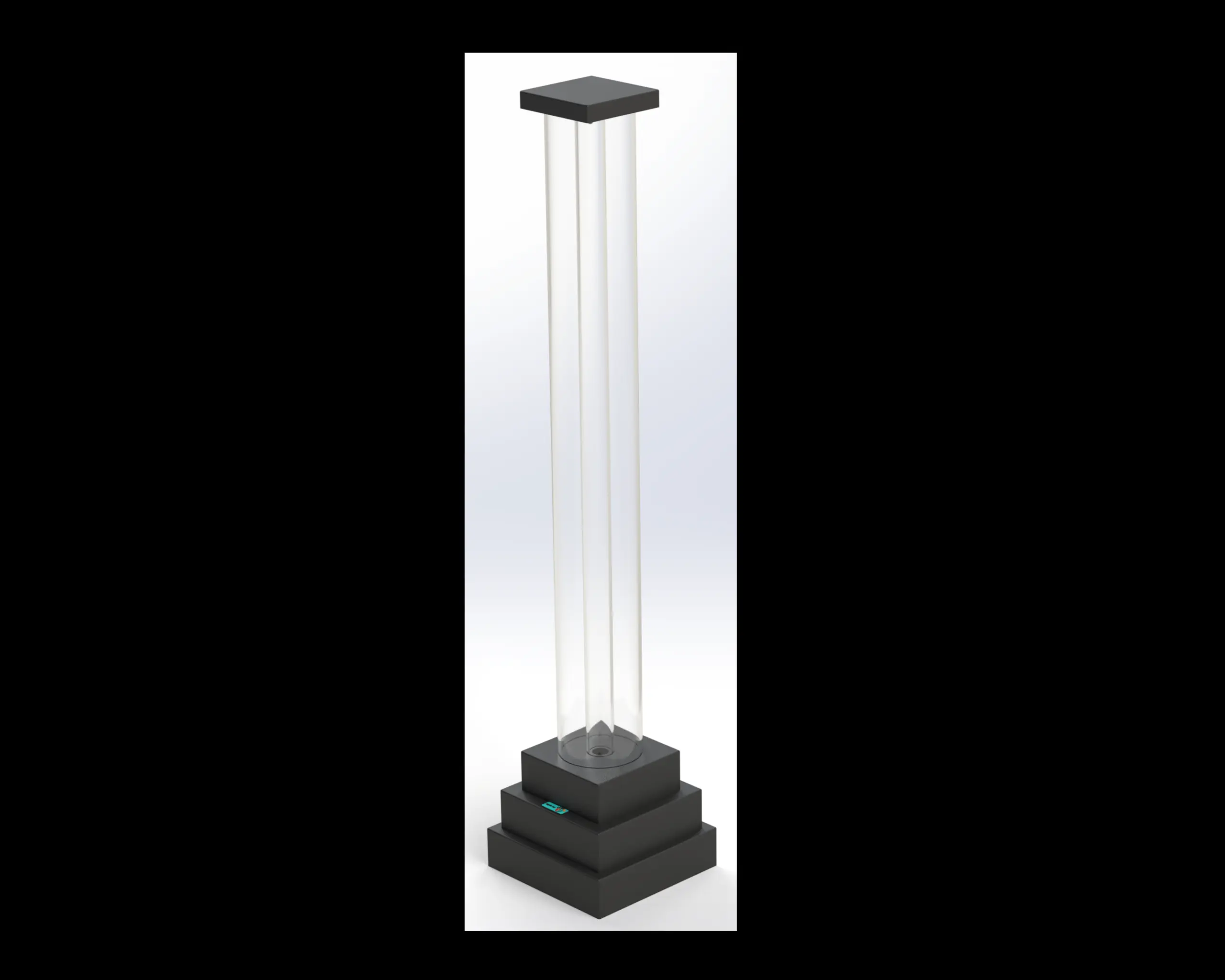 4’  Square Fillable Clear Floor LED Light