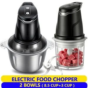 Blender 2-in-1 Electric Food Processor | Kitchen Appliances | 2-Speed 2L/0.7L Cups | Stainless Steel Meat Grinder & Chopper
