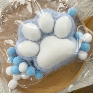 【2025 New】MOBECK Cat Paw Squishy Toys, Handmade Squishy Big Cat Paw Silicone Squeeze Toys, Furry Cat Paw Squishys Toys for Stress Relief, Fufu Squishys 4 Inch Cute Soft Squeeze Toy, Squeeze Fidget Toys