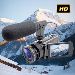 HD 1080P Handheld Digital Camera, Outdoor & Home Professional Camcorder with Microphone, 16x Digital Zoom, Photo & Video Recording