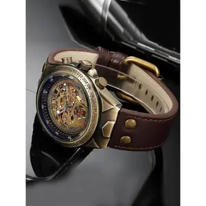 Men's Vintage Automatic Mechanical Watch, Automatic Watches, Fashion Luminous Hands Watch for Party, Daily Clothing Decor, Trendy All-match & Exquisite Watch for Birthday Gift with Box