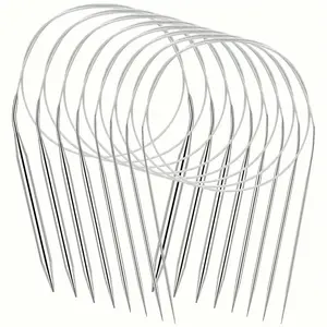 8Pcs Stainless Steel Knitting Needles Set Smooth Comfort Grip Circular Weaving Tools for DIY Craft Sweater Needles Suitable for both professionals and beginners