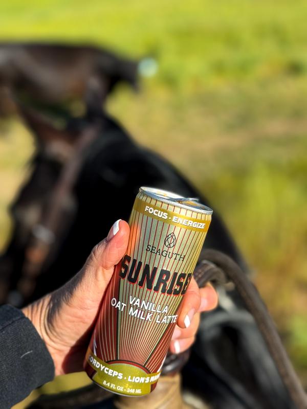 Seaguth Sunrise Adaptogen Vanilla Oat Milk Latte Case of 12 Coffee With Mushrooms Organic Beverage Natural