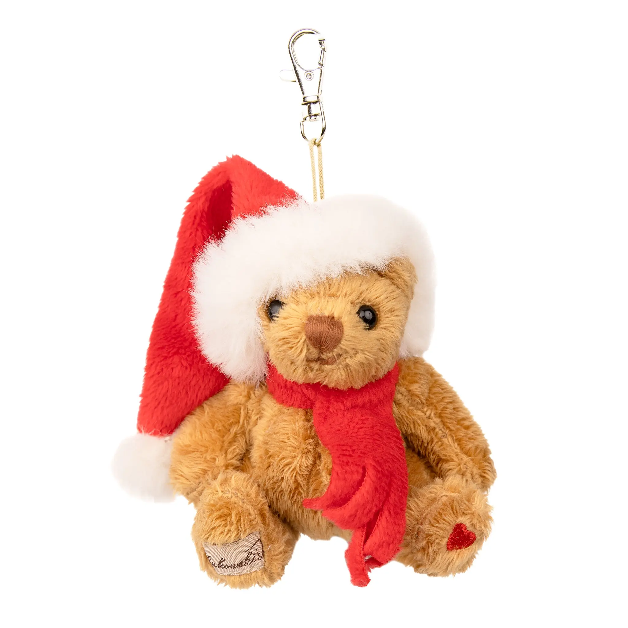 Bukowski Bears Bernard 3.5in Cute Holiday Unisex Soft Fabric Stuffed Brown Bear Keychain with Mischievous Smile for Diaper Bags, Backpacks, Keys (0+ Years Suitable)