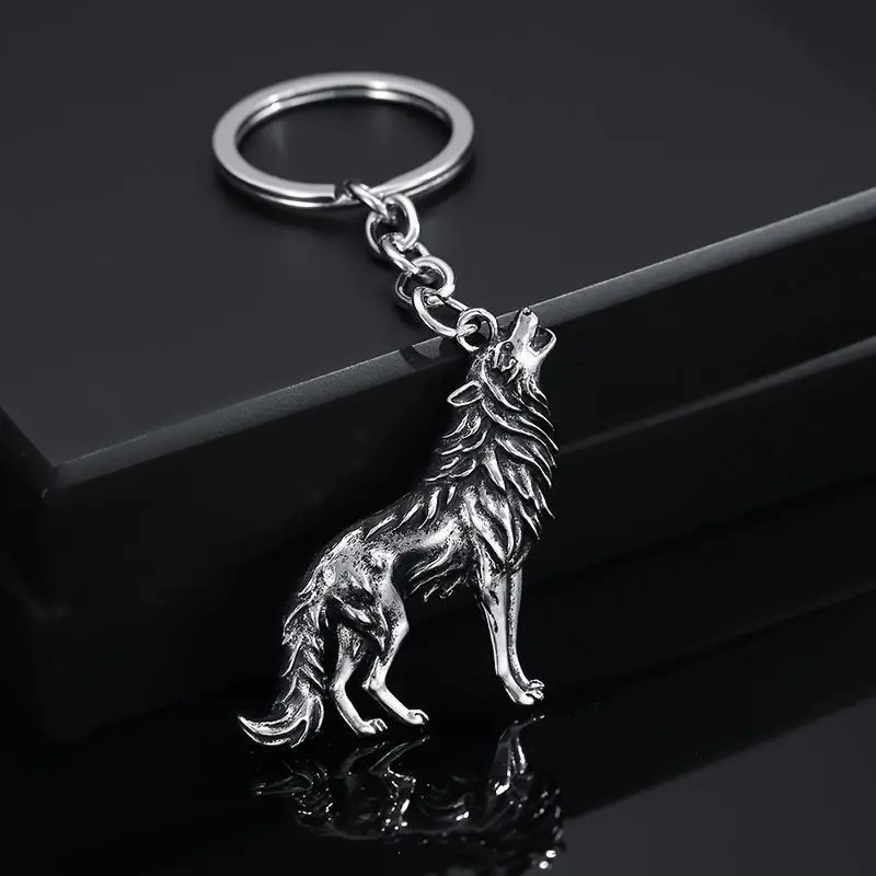 [Wolf Keychain Pendant] 1pc Stylish Wolf Keychain Pendant - Fashion European and American Vintage Personality Accessory for Men's Keys, Bag Pendant Decoration