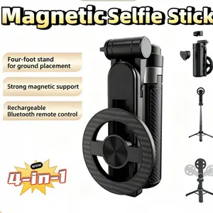 2026 Upgrade Four-In-One Magnetic Selfie Stick, Remote Control, 360° Rotatable, Bluetooth-compatible, Portable Extendable Phone Stand, Magsafe Handle