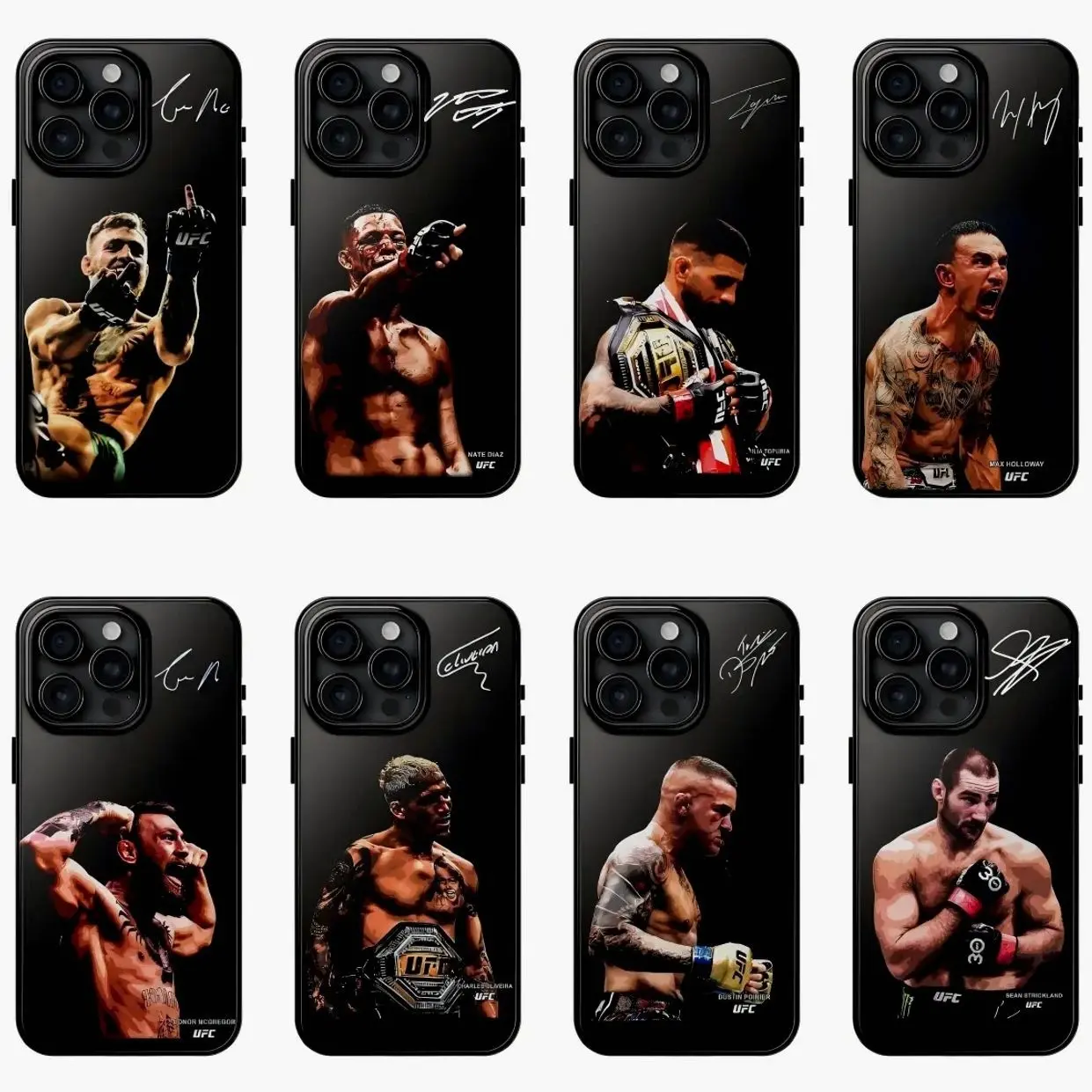 UFC Fighters Collection Signature Phone Case Fight Night Compatible with iPhone 11, 12, 13, 14, 15, 16, 17 & Samsung Galaxy