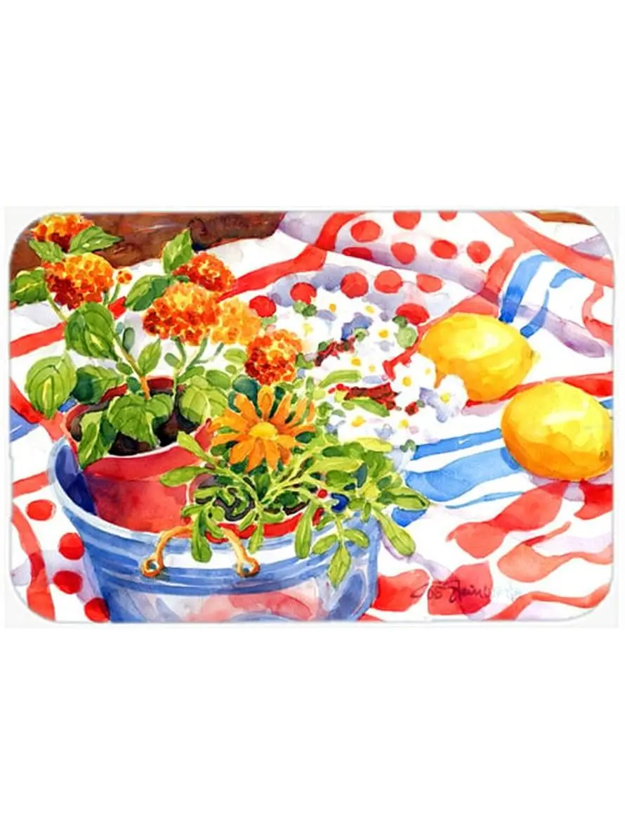 15x12 in. Flowers-and-Lemons Glass Cutting Board, Durable Non-Slip Kitchen Household Product, Home Decor Item for Adults and Artists