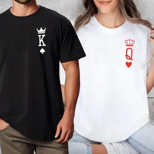 Matching Couples T Shirt, King And Queen Left Chest Shirt, His & Hers Tee, Funny Couples Gift, Christmas Anniversary Ideas, Unisex Short Sleeve Tee Shirt