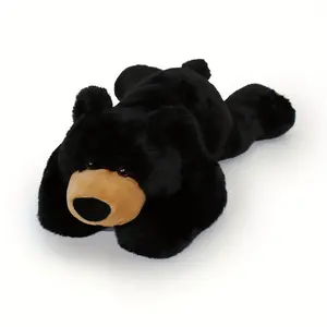 1.85LB 16-inch Weighted Black Bear Stuffed Animal: Heatable & Coolable, Microwavable Heating Pad. Lavender-scented for stress relief, soothing and relaxation, suitable for adults & children.​