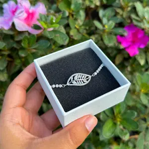 Cubic Zirconia Leaf Bracelet