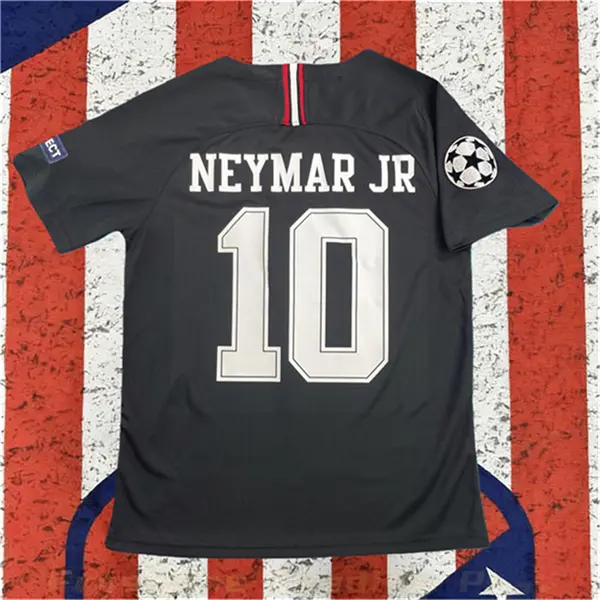 18 19 Away Black Neymar 10 Short Sleeve Soccer Jersey