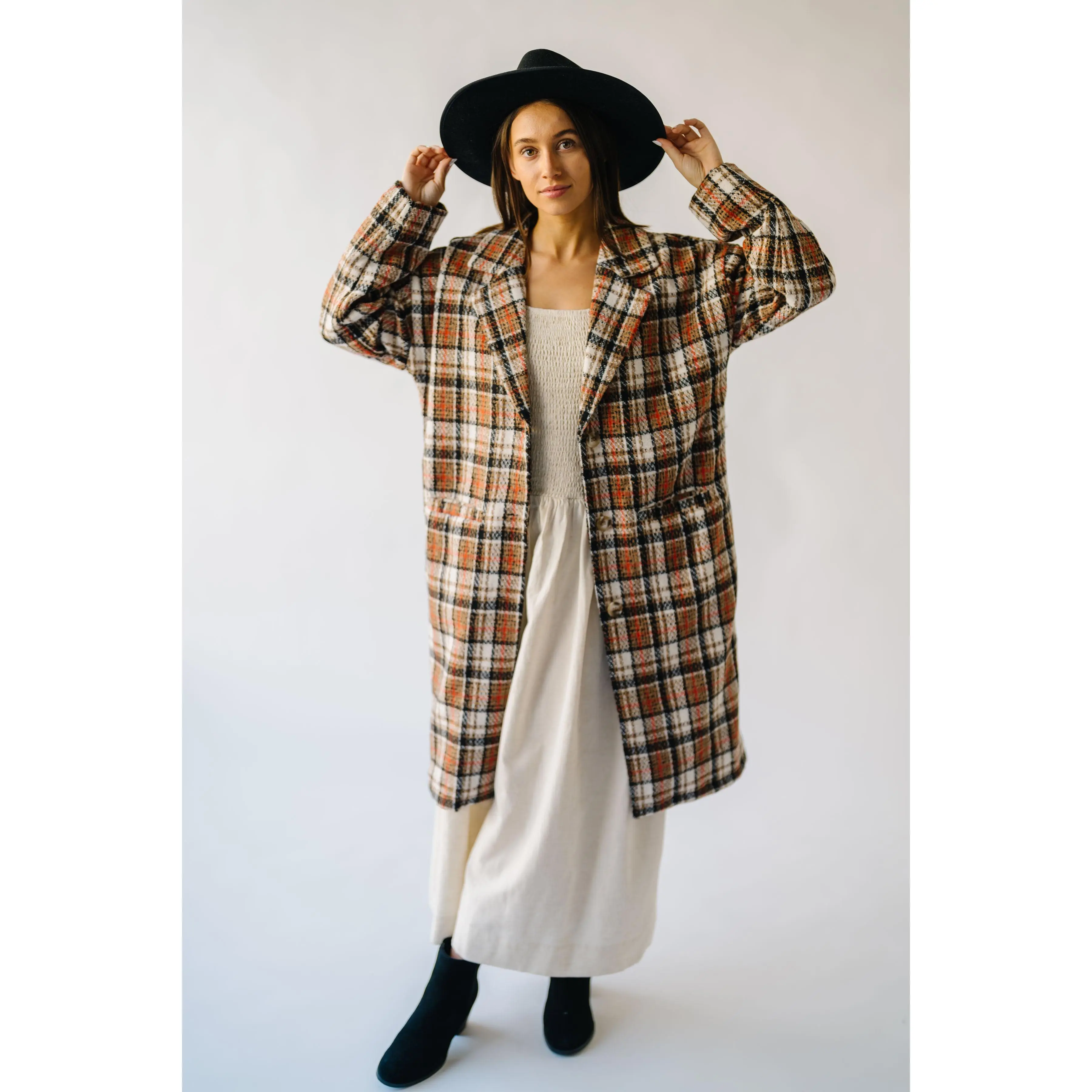 The Javin Tweed Coat in Rust