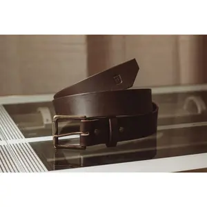 Modern Tip Leather Belt - Dark Brown