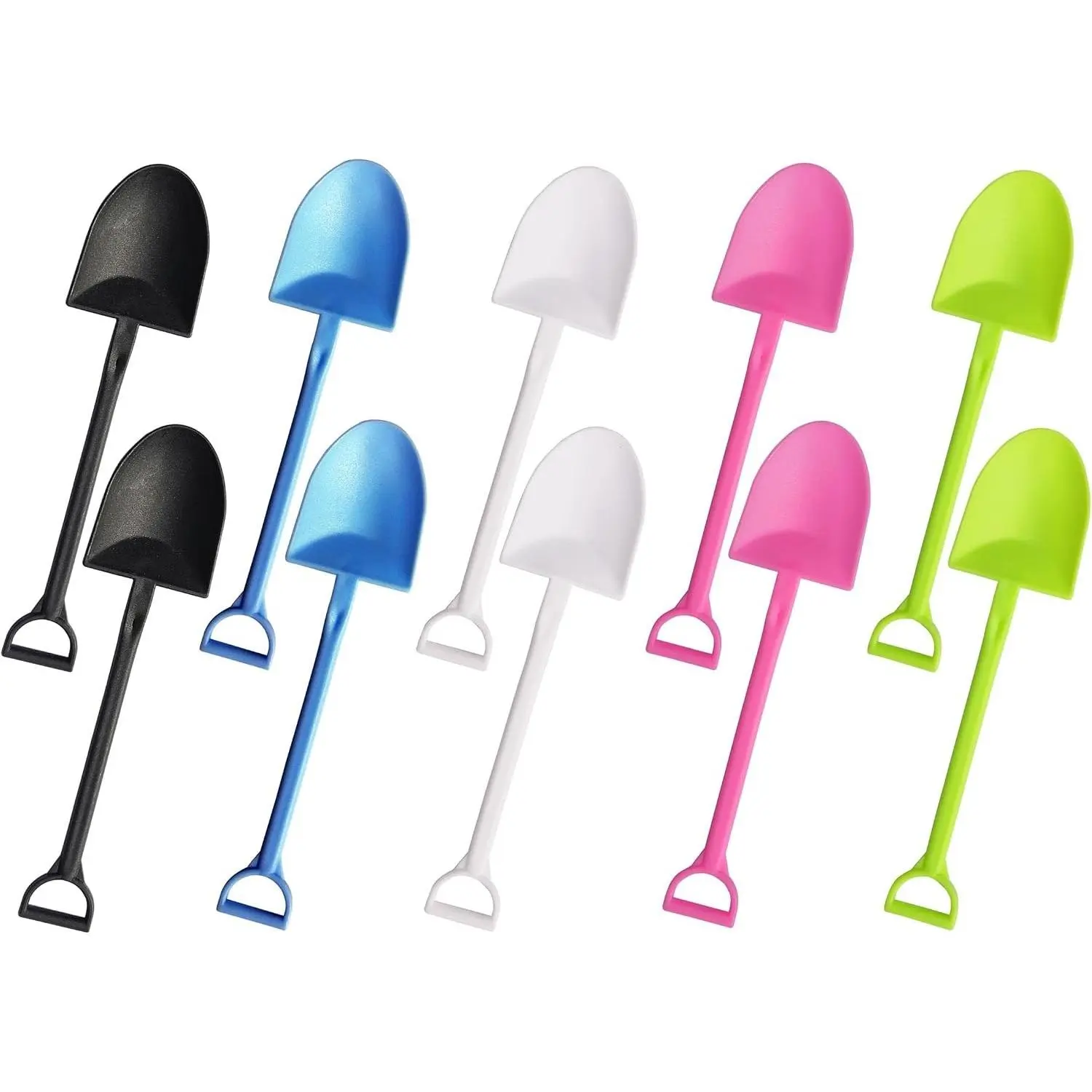 OaaXbbECco Novelty Mini Shovel Shape Spoons Cute Disposable Plastic Dessert Spoons