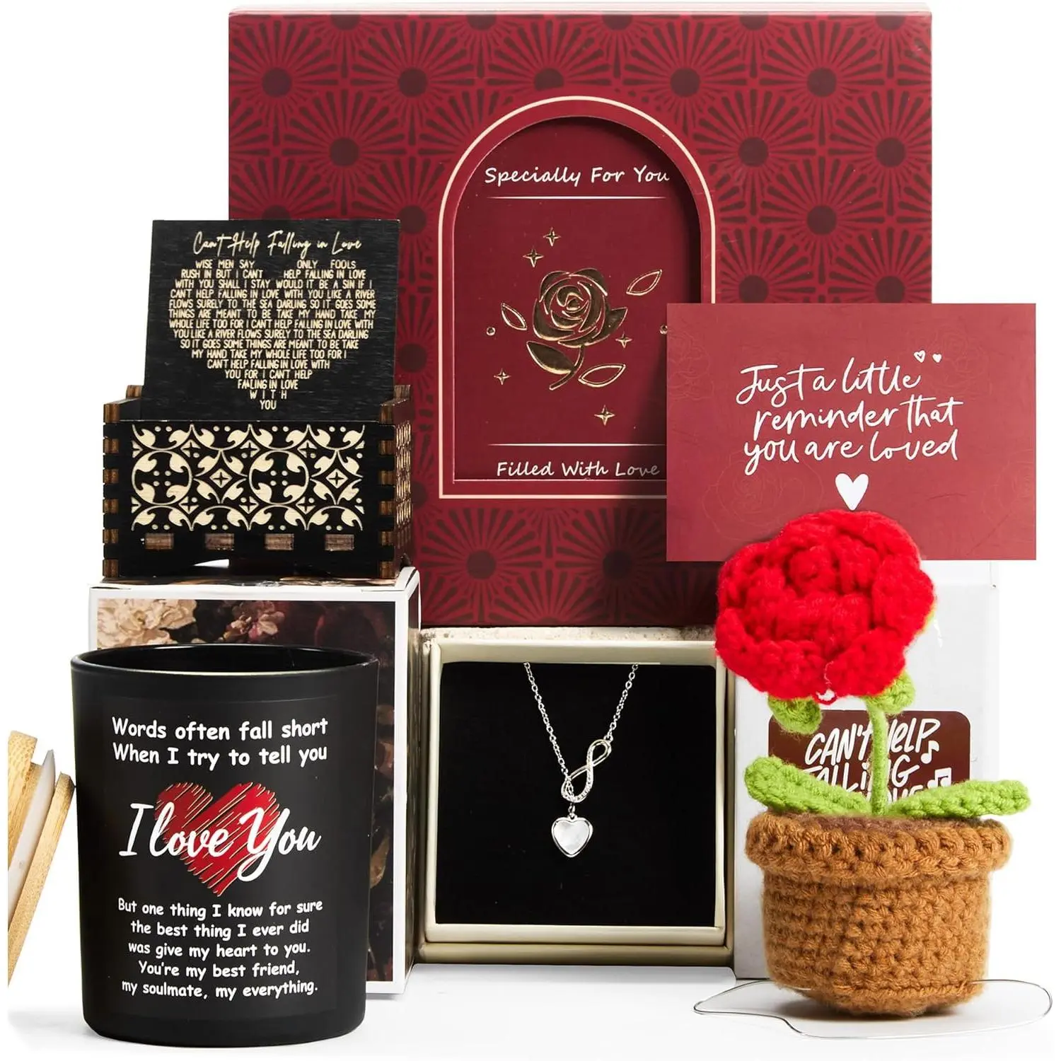 Valentines Day Gifts for Her, Romantic Gifts for Girlfriend, Wife, Valentine's Gift Bulk for Her, Valentine Gift Baskets for Women, Unique Present for Wedding Engagement Anniversary Bulk Set