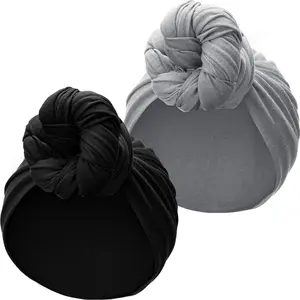 2 Count Stretch Head Wrap Scarf Soft Stretchy Turban Long Hair Scarf Wrap Head Band Tie for Women