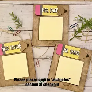 Personalized Teacher notepad, Christmas teacher gift, Teacher sticky note holder, teacher gifts, teacher gift, teacher appreciation, notepad