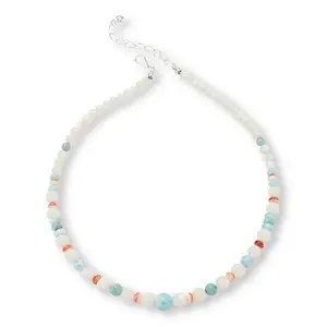 Mine Finds by Jay King Mother-of-Pearl, Larimar & Orange Oyster Shell Necklace