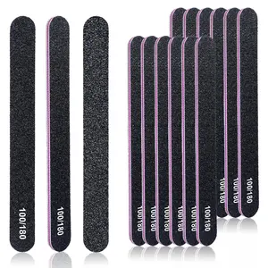 Makartt Nail File, 100/180 Grit 20 Pcs Emery Boards for Nails, Washable Disposable Doubled Sides Nail Files for Natural Acrylic Nails Coarse Nail File Kit Manicure Set(Black) Nail Care Nail Art Cutics