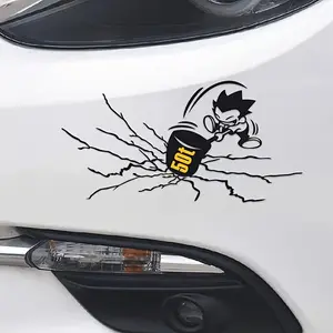 1PC Light Trendy Astro Boy Decor Sticker Universal Car Sticker Suitable for car bodies/motorcycle tanks—this hole-breaking shape + anime elements adds understated nostalgic accents to bodies, or brings personalized retro vibes to motorcycle tanks