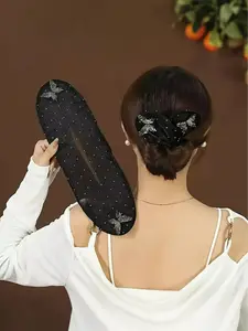 New Hairband with Mesh Bow, Fabric Simple Sparkly Magic Rotating Clip, Hairstyle Tool, Hair Bows, Accessory for Daily and Festival Wear, Updo, Prom Hair Accessories