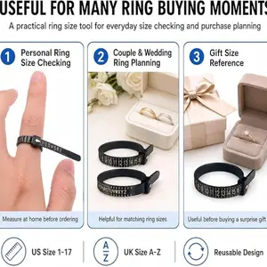 Ring Size Measurement Tool with Magnifier, Reusable Plastic Ring Sizer, Portable Jewelry Size Measurer, Us/uk Ring Size Converter