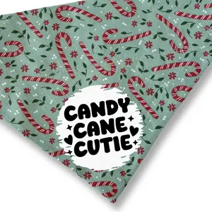 Christmas Dog Bandana - Over the Collar Style - Candy Cane Dog Bandana