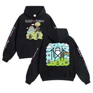Sleep Token Unisex T-Shirts, Crewneck Sweatshirts & Pullover Hoodie for Autumn Winter Thick Warm Sleep Symbol Fan Style Retro Print Versatile for Ins Street Style Couples Outfits Top Choice for Boyfriend Gift Fabric Menswear Casual Fit fgt