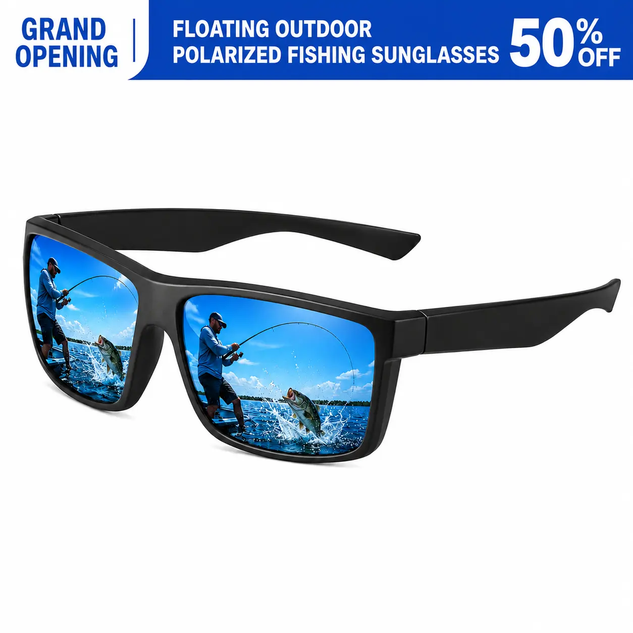 Floating Polarized Fishing Sunglasses, Anti-Glare Lightweight Sports Shades for Fishing & Boating