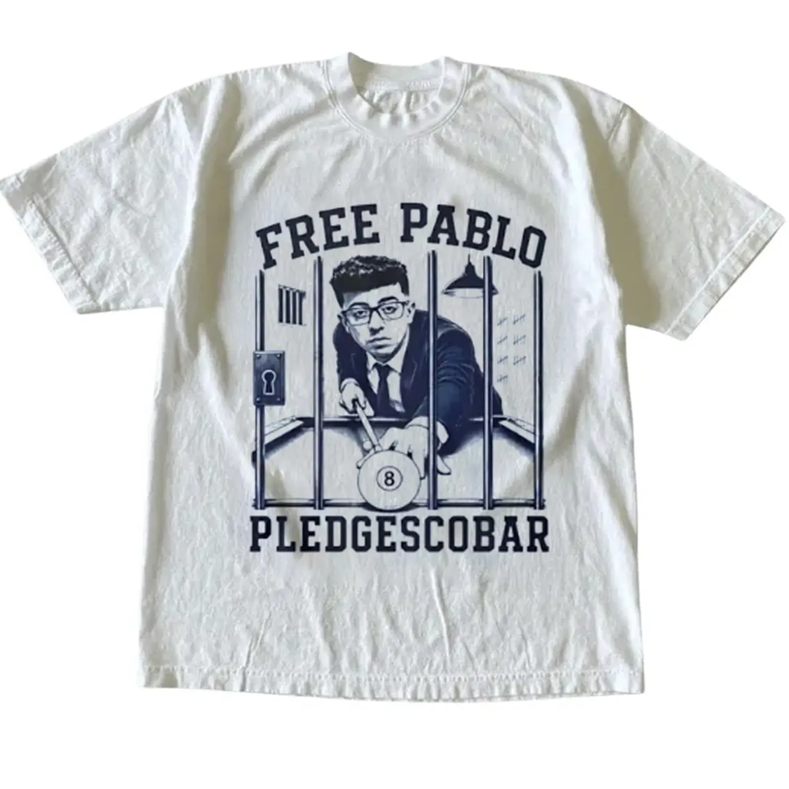 Free Pablo Pledgescobar 8 Ball Comfort Color Shirt Ring Spun Cotton Casual Soft Washed T-Shirt Trendy Tops Perfect Gift
