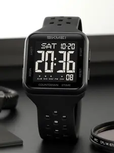 Men's Casual Digital Watch, Fashionable Digital Watch with Digital Display, Trendy Watch for Daily Life, Fashionable Waterproof Watch, with Box