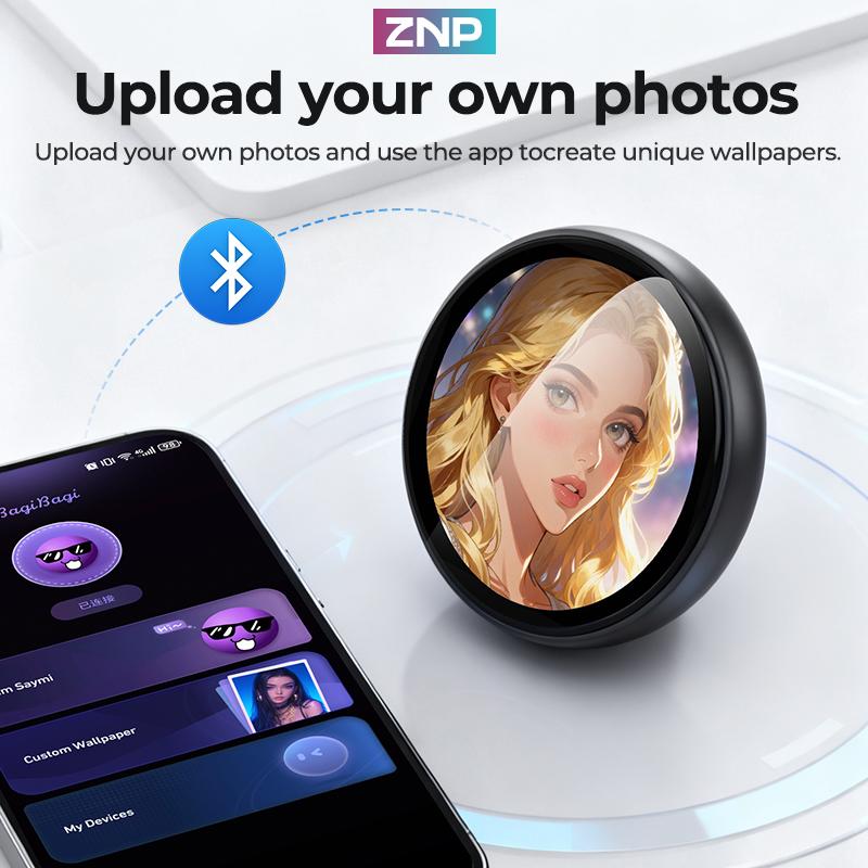 ZNP AI-Badge for Conversational Chat EmotionalCompanionship & Portability Ideal for Social Interaction and Travel Gadget with 60 Languages Instant Translation