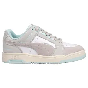 PUMA Womens Slipstream Lo Stitched Lace Up Sneakers Shoes Casual - Grey, White