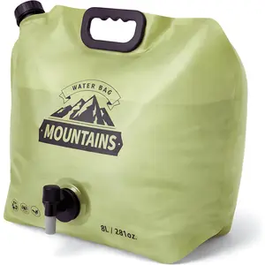 Camping Water Container 2 Gallon Collapsible Water Jug with Spout - Reusable Plastic Flasks, Foldable Empty Gallon Jug for Water Storage, Water Bag for Outdoor Hiking Emergency Prep