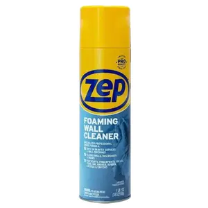 Zep Wall Cleaner Foam 18 oz. Household, Heavy Duty Foaming Wall Cleaner, Thick Clinging Foam Lifts Scuffs & Grime, ZEP No-Scrub Formula for Painted Walls & Surfaces, Simply Spray Wipe and Done, Safe on Finishes Leaves No Residue