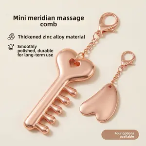 Mini Meridian Massage Comb, Portable Keychain, Head, Shoulder and Neck Clearing Scraping Comb, Multi functional Massage Comb, Health and Beauty Tool Comb
