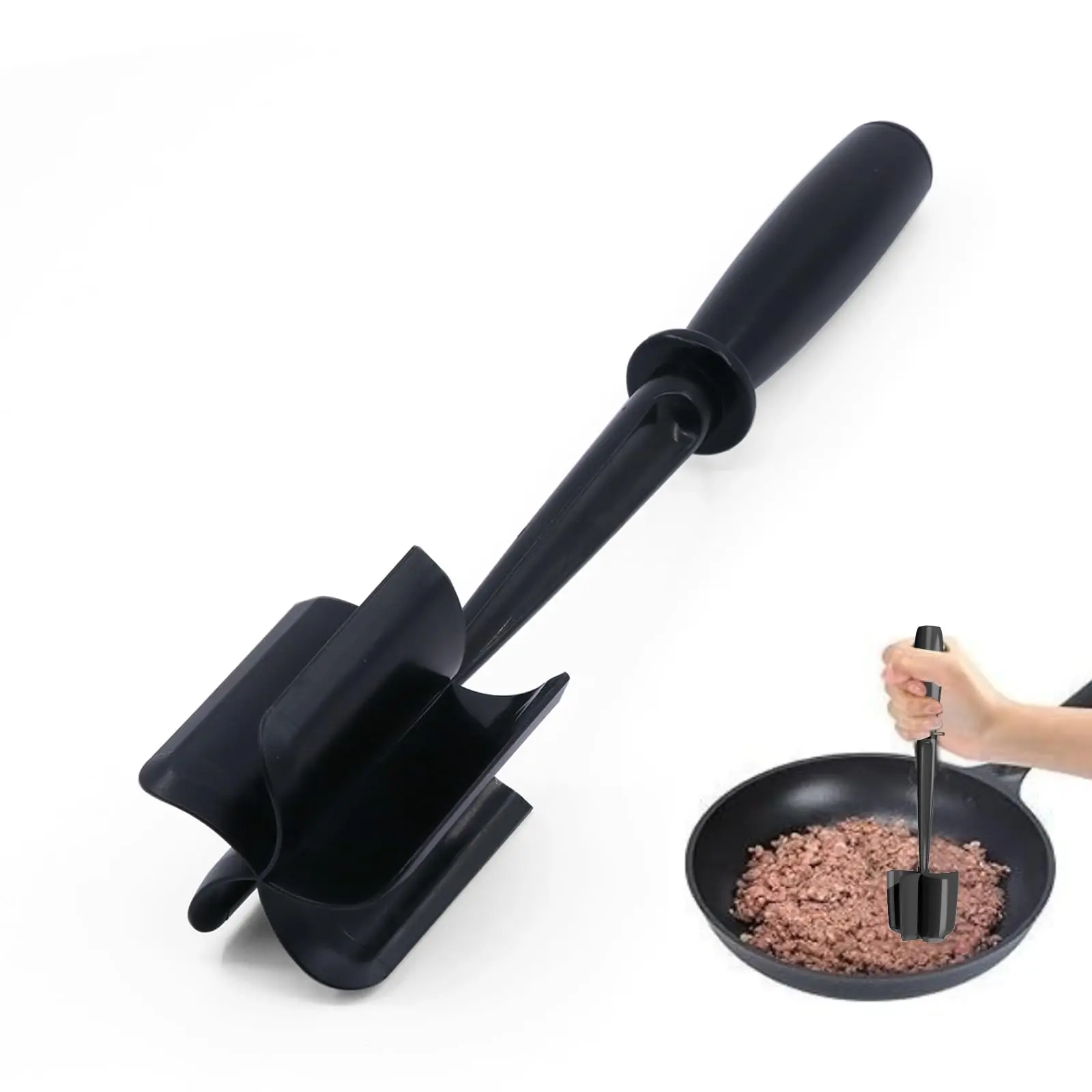 Meat Chopper for Ground Beef, 5-Blade Hamburger Meat Masher, Heat-Resistant Nylon Ground Meat Separator for Beef, Potato & Vegetables