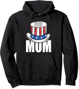 Stepmom 4th of July Uncle Sam's Hat Family Matching Pajamas Pullover Hoodie - Phoebeumba Shop 39B09ZDZNPH2
