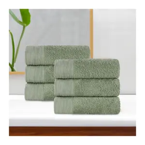 Superior Rayon made from Bamboo Solid Hand Towel Set of 6